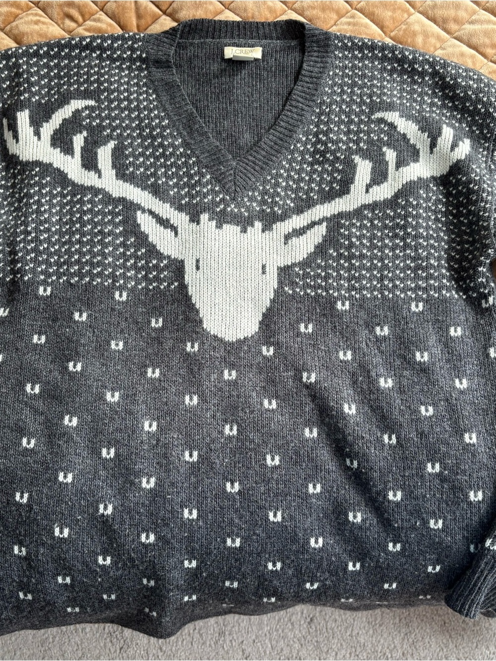 J.Crew - Size M - Deer V-Neck Sweater